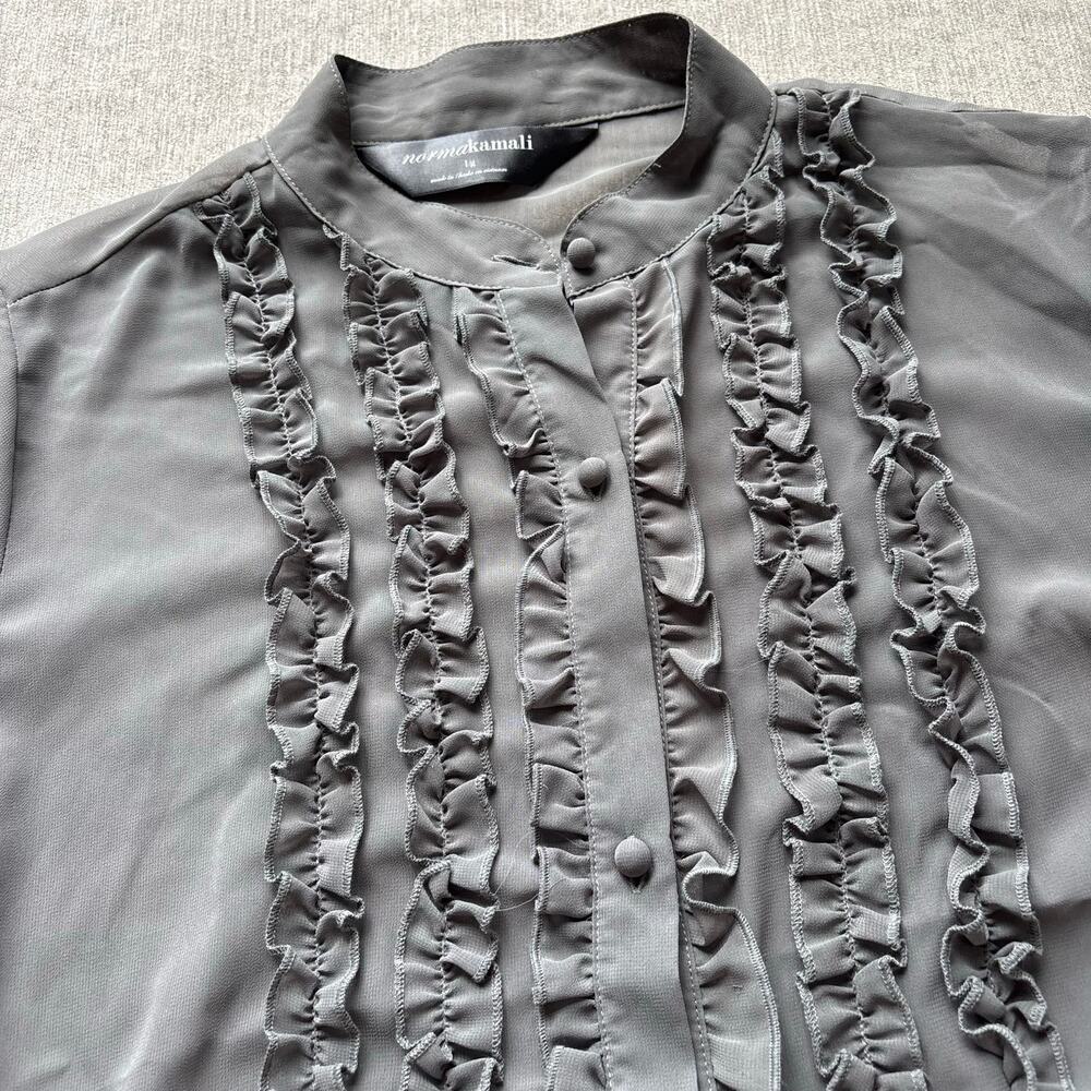 Norma Kamali Grey Blouse - Picture 3 of 5